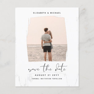 BUDGET Photo Save Date Minimalist Simple Plain Flyer
