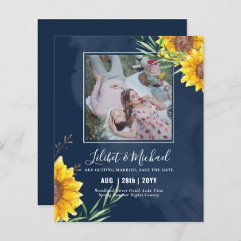 Budget Photo Save Date Or Wedding Invite Sunflower by invitationz at Zazzle