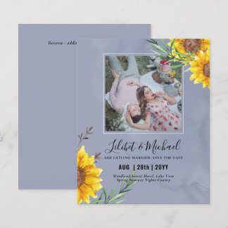 BUDGET Photo Save Date or Wedding Invite Sunflower