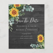 BUDGET  Photo Save Date Rustic SUNFLOWERS Greenery (Front)