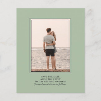 BUDGET Photo Save Dates - Monochrome Sage Green Flyer