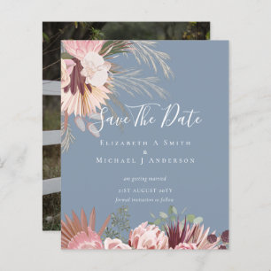 BUDGET PHOTO SAVE DATES - Pampas Grass Burgundy