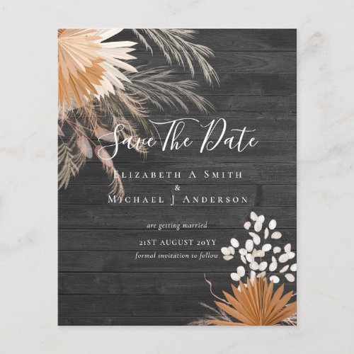 BUDGET Photo Save Dates PAMPAS Grass Terracotta Flyer