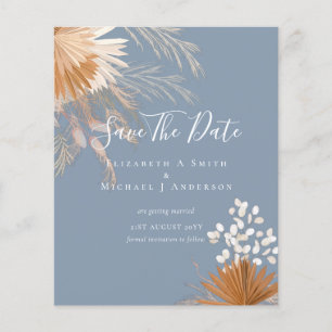 BUDGET Photo Save Dates PAMPAS Grass Terracotta Flyer