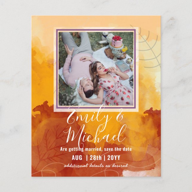Budget Photo Save The Date Abstract Wedding (Front)