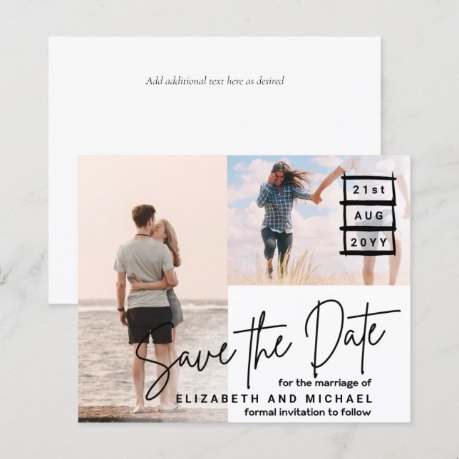 BUDGET PHOTO SAVE THE DATE - CHEAP Modern Simple (Front/Back)