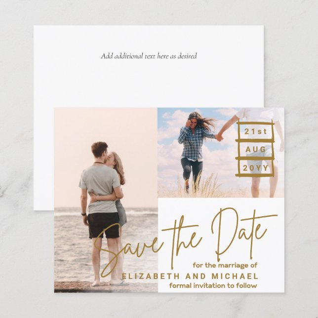 BUDGET PHOTO SAVE THE DATE - CHEAP Modern Simple (Front/Back)