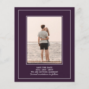 BUDGET Photo Save the Date Plum Purple Wedding Flyer