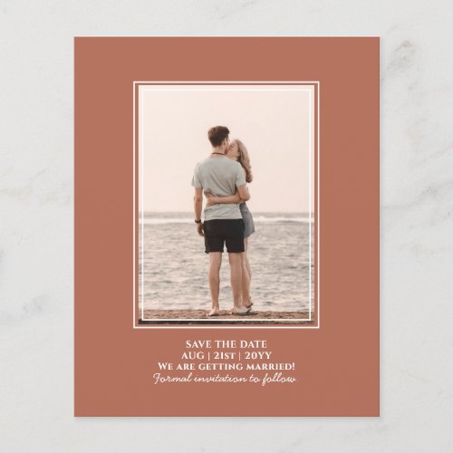 BUDGET PHOTO Save the Date Terracotta Wedding Flyer