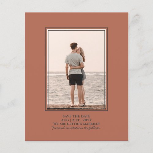 BUDGET PHOTO Save the Date Terracotta Wedding Flyer