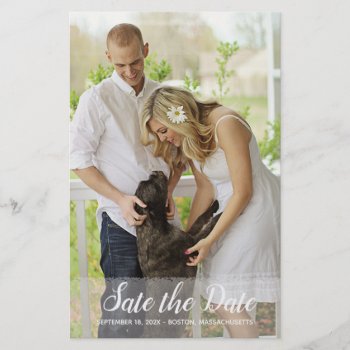 Budget Photo Save The Date Wedding Announcement Flyer by BlueHyd at Zazzle