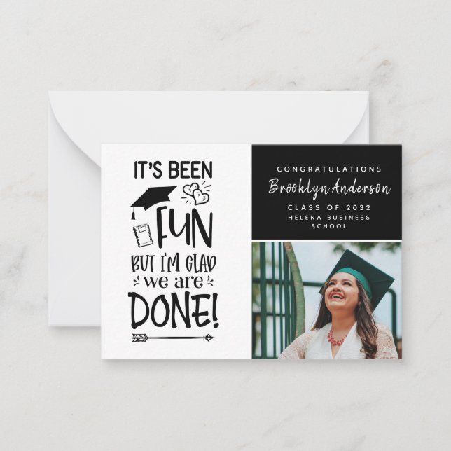 BUDGET Photo Saying Graduation Announcement Card (Front)