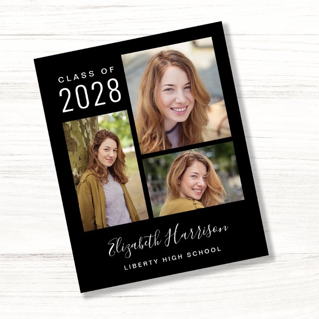 Budget Photo Script Black Graduation Party Invite (Creator Uploaded)