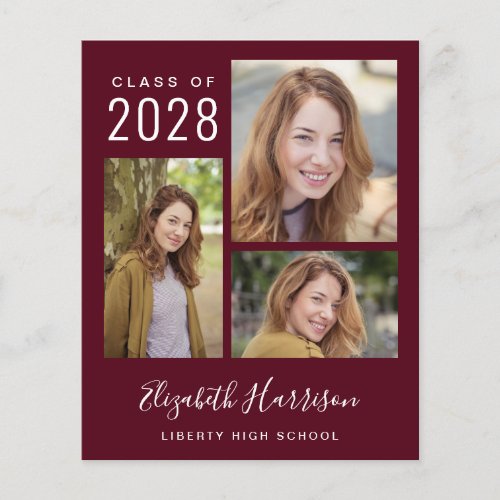 Budget Photo Script Burgundy Graduation Party