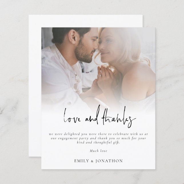Budget Photo Script Engagement Love and Thanks (Front/Back)