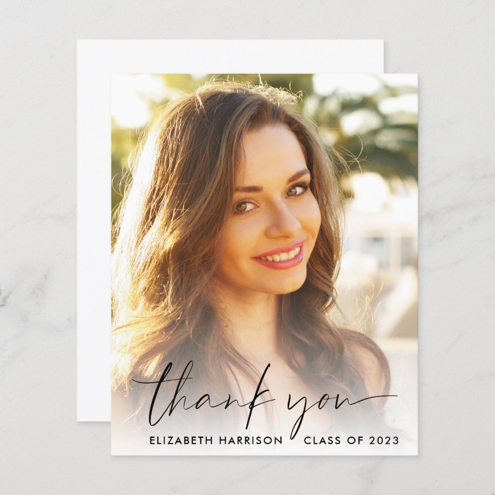 Budget Photo Script Graduation Thank You Card sold by A ee mi | SKU ...