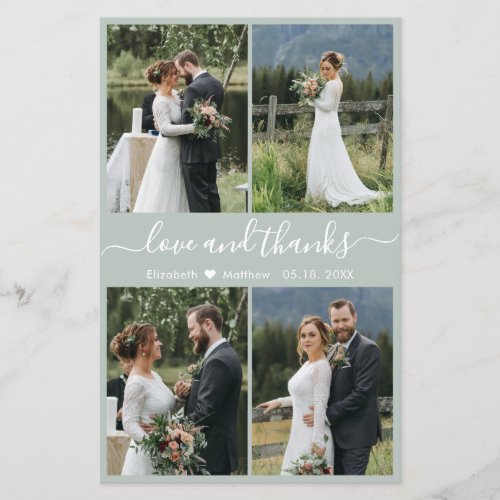 Budget Photo Script Sage Green Wedding Thank You