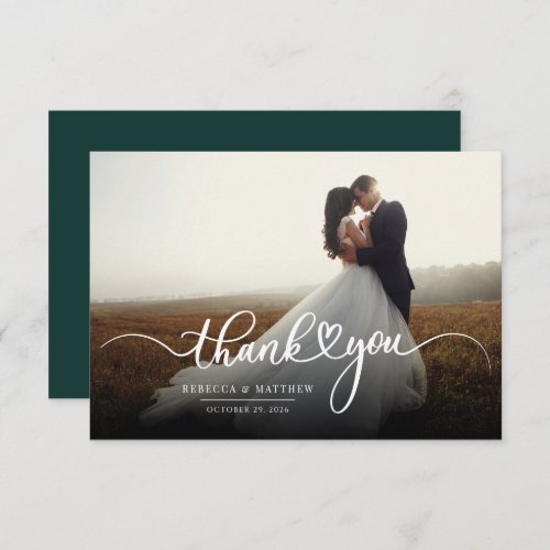 Budget Photo Script Wedding Thank You Note Card