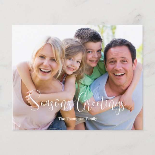 Budget Photo Season's Greetings Holiday Card (Front)
