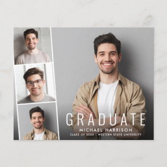 Budget Photo Strip Graduation Party Invitation | Zazzle