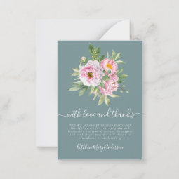 Budget Photo Sympathy Floral Funeral Thank You Not Note Card | Zazzle