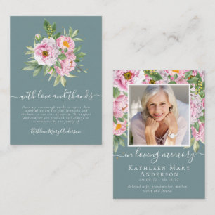 Budget Photo Sympathy Floral Funeral Thank You Not Note Card