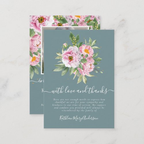 Budget Photo Sympathy Floral Funeral Thank You Not Note Card