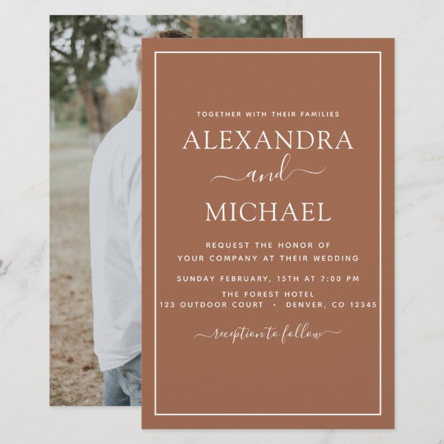 Budget Photo Terracotta Boho Wedding Simple (Front/Back)
