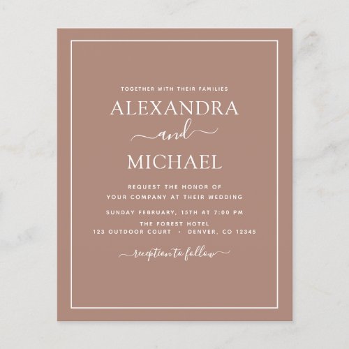 Budget Photo Terracotta Boho Wedding Simple Flyer