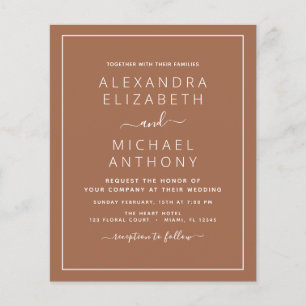 Budget Photo Terracotta Boho Wedding Simple Flyer