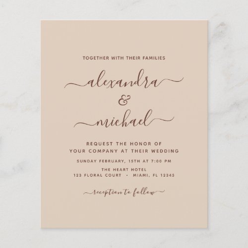 Budget Photo Terracotta Boho Wedding Simple Flyer