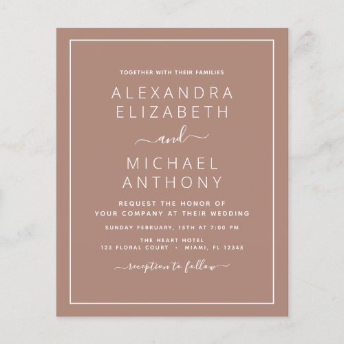 Budget Photo Terracotta Boho Wedding Simple Flyer