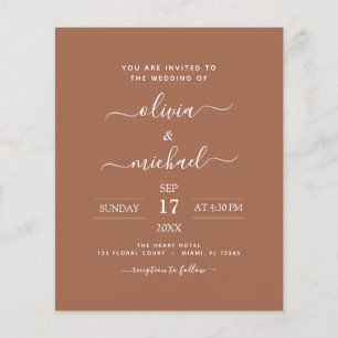 Budget Photo Terracotta Boho Wedding Simple Flyer