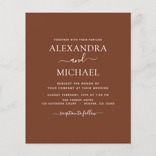 Budget Photo Terracotta Boho Wedding Simple Flyer