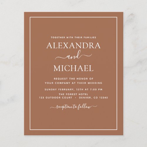 Budget Photo Terracotta Boho Wedding Simple Flyer