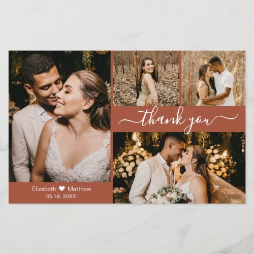 Budget Photo Terracotta Wedding Thank You Card