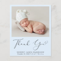 Budget Photo Thank You Blue Boy Birth Announcement