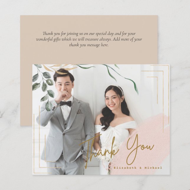 BUDGET PHOTO Thank you Card - CHEAP Modern Simple  (Front/Back)