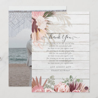 BUDGET Photo Thank You Card Pampas Grass Wedding