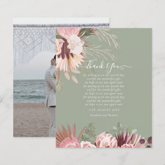 BUDGET Photo Thank You Card Pampas Grass Wedding