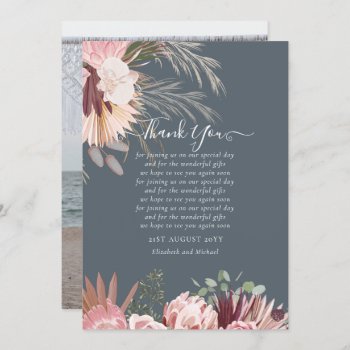 Budget Photo Thank You Card Pampas Grass Wedding by invitationz at Zazzle