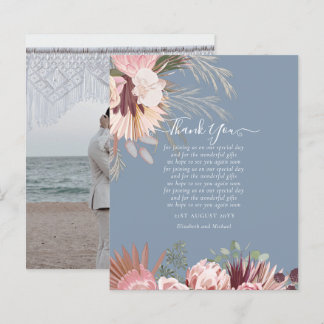 BUDGET Photo Thank You Card Pampas Grass Wedding