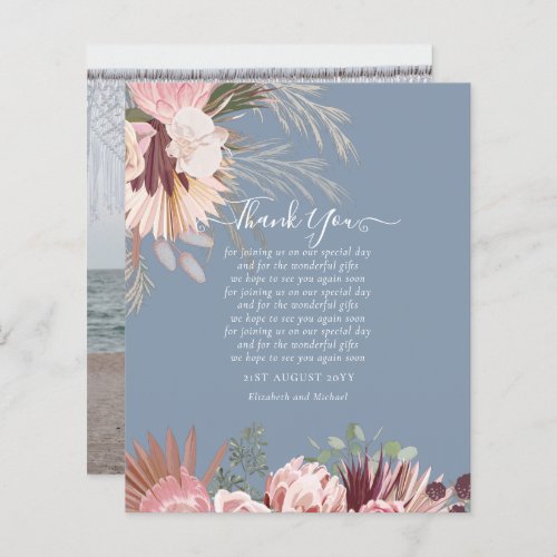 BUDGET Photo Thank You Card Pampas Grass Wedding