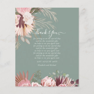 BUDGET Photo Thank You Card Pampas Grass Wedding Flyer