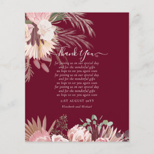 BUDGET Photo Thank You Card Pampas Grass Wedding Flyer