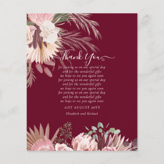 BUDGET Photo Thank You Card Pampas Grass Wedding Flyer