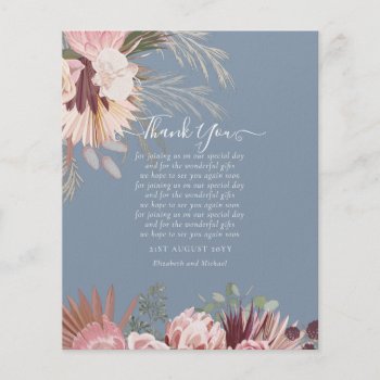 Budget Photo Thank You Card Pampas Grass Wedding Flyer by invitationz at Zazzle