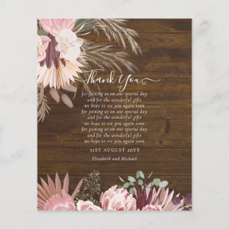 BUDGET Photo Thank You Card Pampas Grass Wedding Flyer