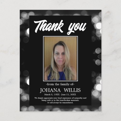 Budget Photo Thank You Funeral Memorial Card