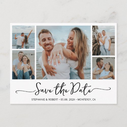 Budget Photo Typography Wedding Save The Date Invitation Postcard